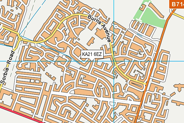 KA21 6EZ map - OS VectorMap District (Ordnance Survey)