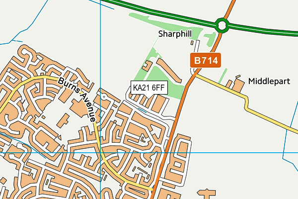 KA21 6FF map - OS VectorMap District (Ordnance Survey)