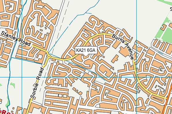 KA21 6GA map - OS VectorMap District (Ordnance Survey)