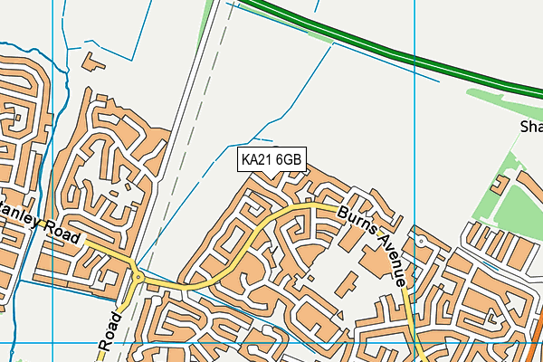 KA21 6GB map - OS VectorMap District (Ordnance Survey)