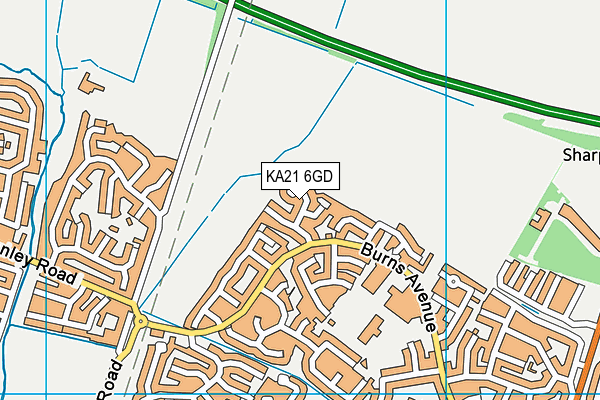 KA21 6GD map - OS VectorMap District (Ordnance Survey)