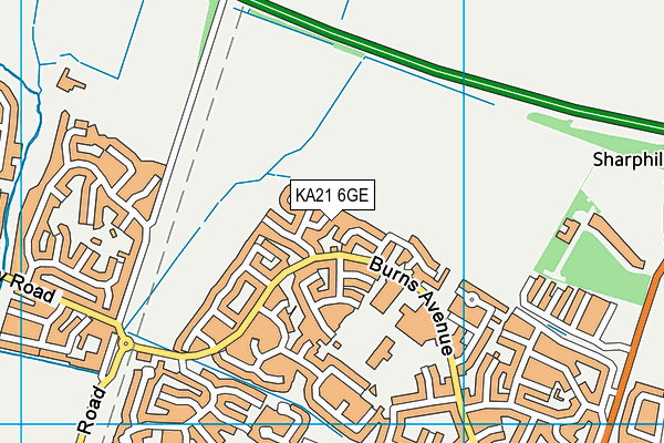 KA21 6GE map - OS VectorMap District (Ordnance Survey)