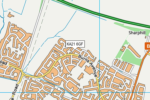 KA21 6GF map - OS VectorMap District (Ordnance Survey)