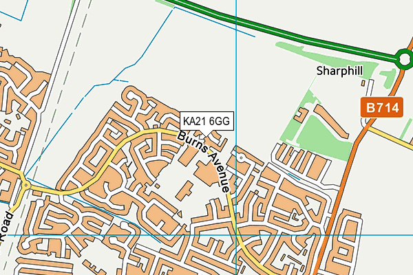 KA21 6GG map - OS VectorMap District (Ordnance Survey)