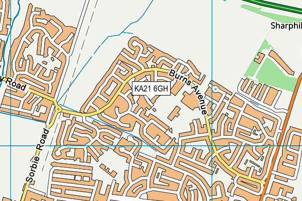 KA21 6GH map - OS VectorMap District (Ordnance Survey)