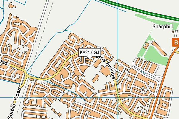 KA21 6GJ map - OS VectorMap District (Ordnance Survey)