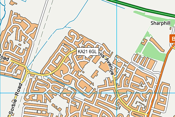 KA21 6GL map - OS VectorMap District (Ordnance Survey)