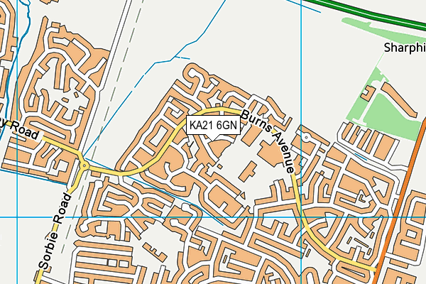 KA21 6GN map - OS VectorMap District (Ordnance Survey)