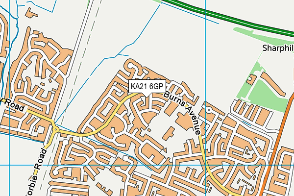 KA21 6GP map - OS VectorMap District (Ordnance Survey)