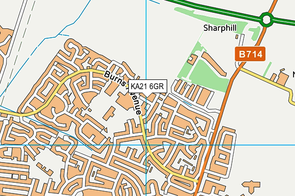 KA21 6GR map - OS VectorMap District (Ordnance Survey)