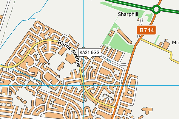 KA21 6GS map - OS VectorMap District (Ordnance Survey)