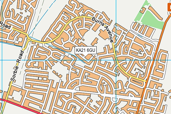 KA21 6GU map - OS VectorMap District (Ordnance Survey)