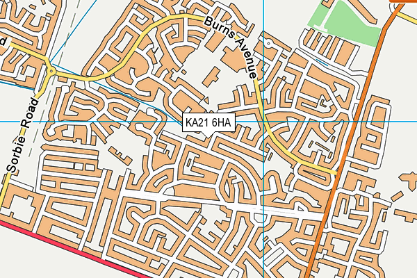 KA21 6HA map - OS VectorMap District (Ordnance Survey)