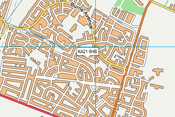 KA21 6HB map - OS VectorMap District (Ordnance Survey)