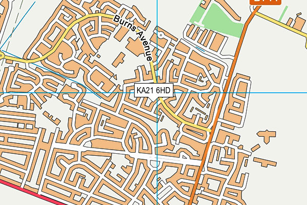 KA21 6HD map - OS VectorMap District (Ordnance Survey)