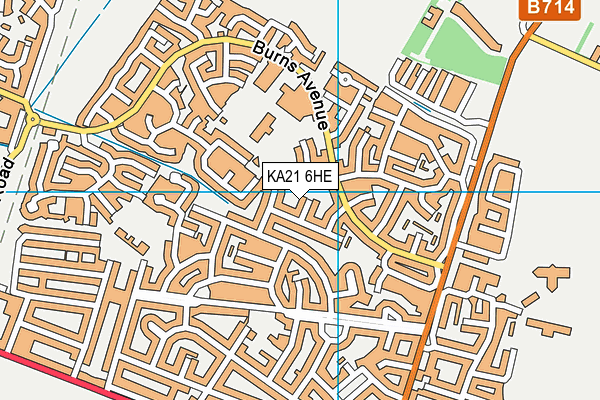 KA21 6HE map - OS VectorMap District (Ordnance Survey)