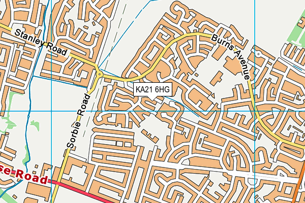 KA21 6HG map - OS VectorMap District (Ordnance Survey)