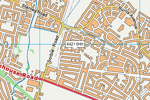KA21 6HH map - OS VectorMap District (Ordnance Survey)