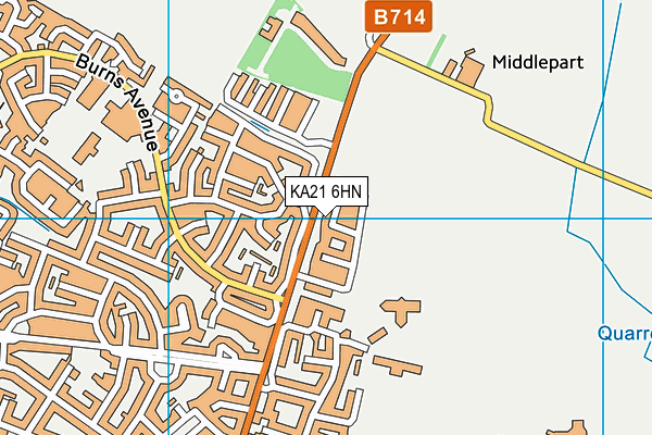 KA21 6HN map - OS VectorMap District (Ordnance Survey)