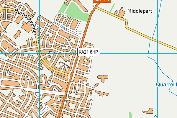 KA21 6HP map - OS VectorMap District (Ordnance Survey)