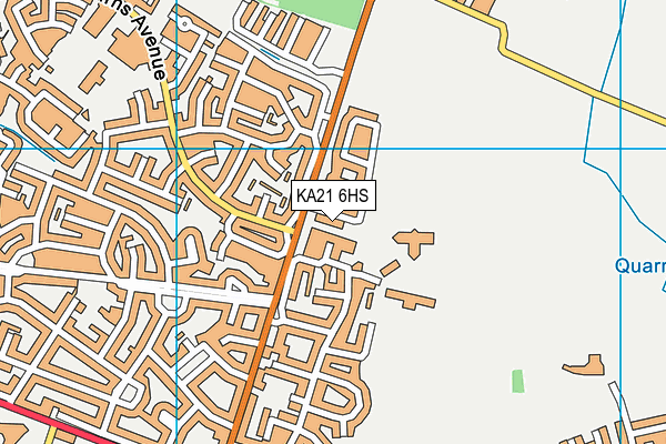 KA21 6HS map - OS VectorMap District (Ordnance Survey)