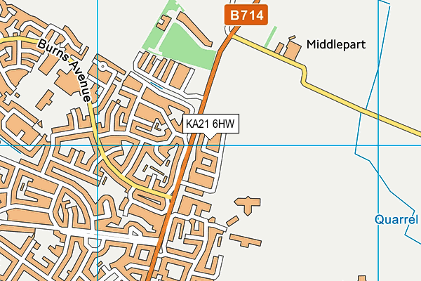 KA21 6HW map - OS VectorMap District (Ordnance Survey)