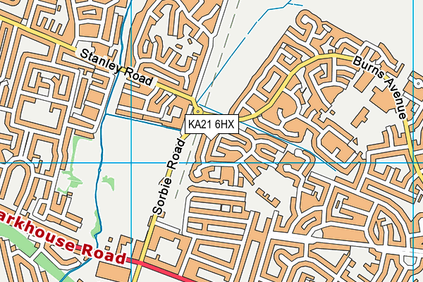 KA21 6HX map - OS VectorMap District (Ordnance Survey)