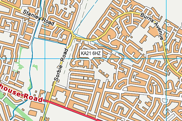 KA21 6HZ map - OS VectorMap District (Ordnance Survey)
