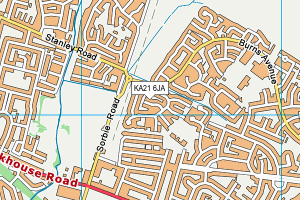 KA21 6JA map - OS VectorMap District (Ordnance Survey)