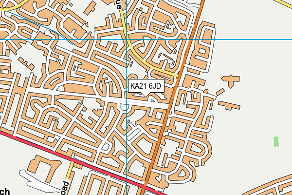KA21 6JD map - OS VectorMap District (Ordnance Survey)