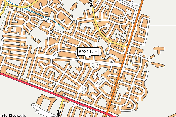 KA21 6JF map - OS VectorMap District (Ordnance Survey)
