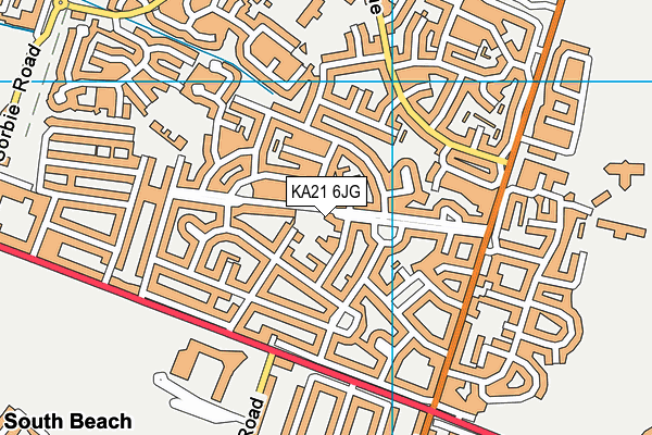 KA21 6JG map - OS VectorMap District (Ordnance Survey)