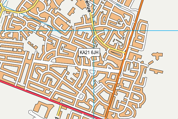 KA21 6JH map - OS VectorMap District (Ordnance Survey)