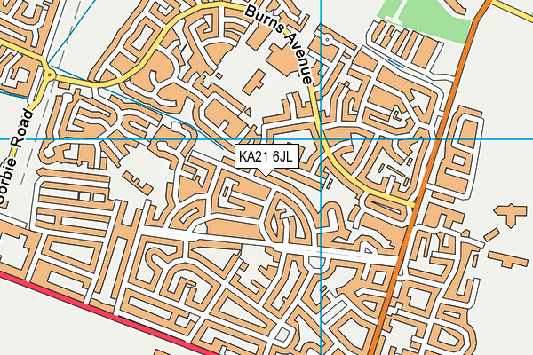 KA21 6JL map - OS VectorMap District (Ordnance Survey)