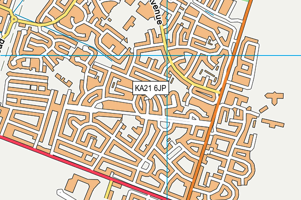 KA21 6JP map - OS VectorMap District (Ordnance Survey)