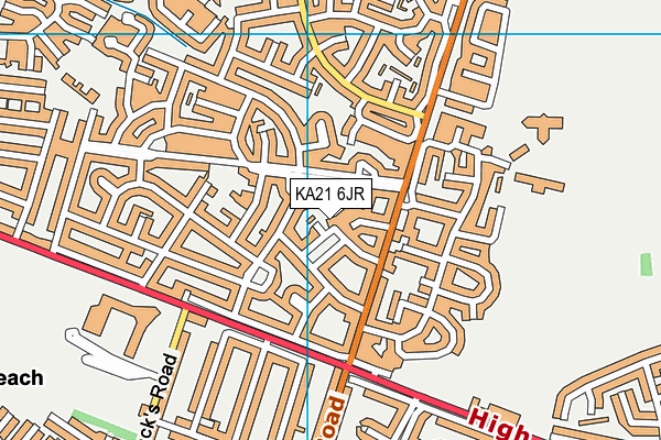 KA21 6JR map - OS VectorMap District (Ordnance Survey)