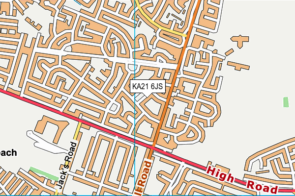 KA21 6JS map - OS VectorMap District (Ordnance Survey)