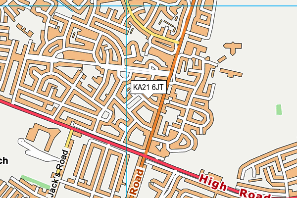 KA21 6JT map - OS VectorMap District (Ordnance Survey)