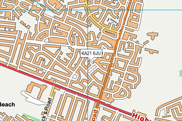 KA21 6JU map - OS VectorMap District (Ordnance Survey)