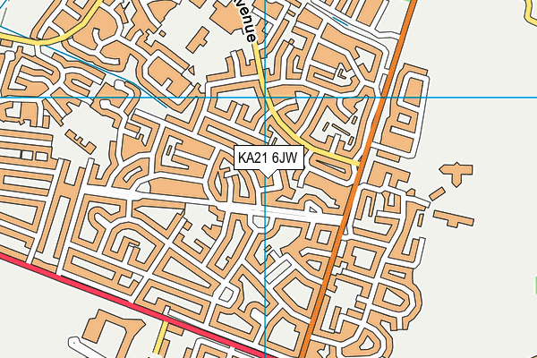 KA21 6JW map - OS VectorMap District (Ordnance Survey)