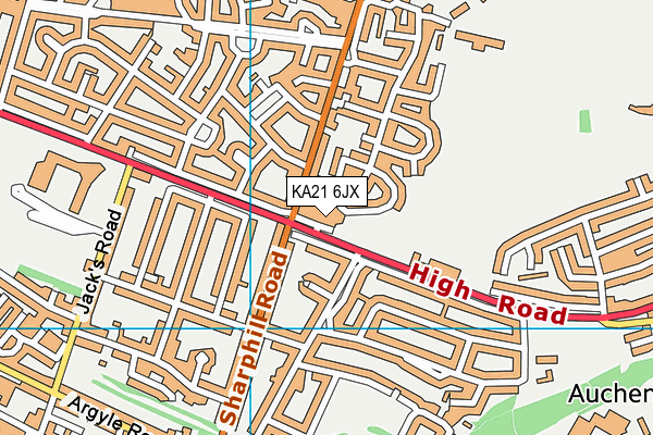 KA21 6JX map - OS VectorMap District (Ordnance Survey)