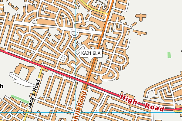 KA21 6LA map - OS VectorMap District (Ordnance Survey)