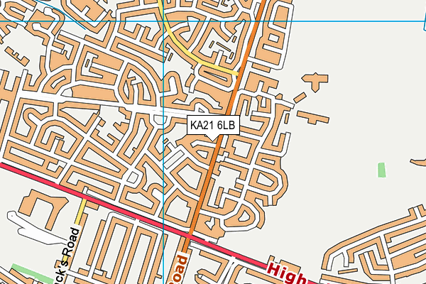 KA21 6LB map - OS VectorMap District (Ordnance Survey)