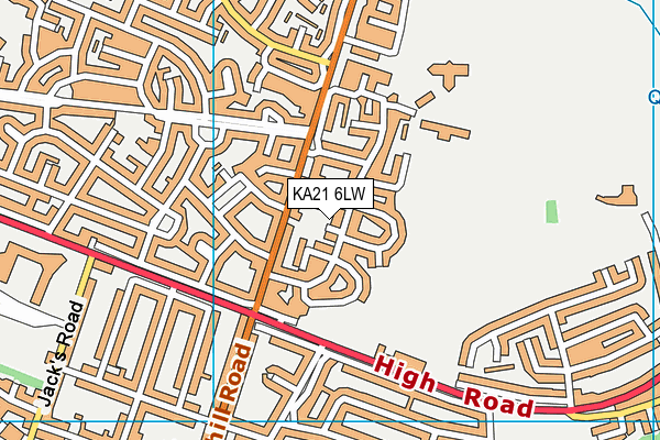 KA21 6LW map - OS VectorMap District (Ordnance Survey)