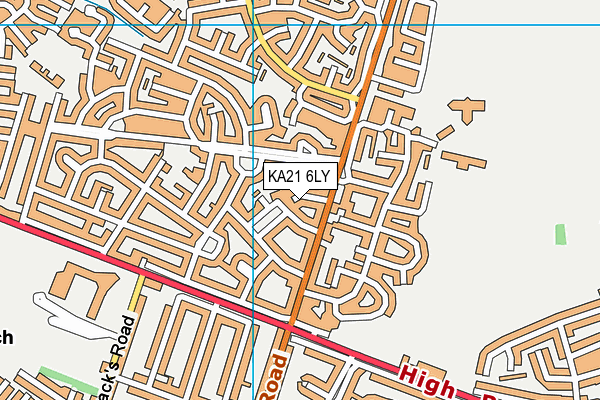 KA21 6LY map - OS VectorMap District (Ordnance Survey)