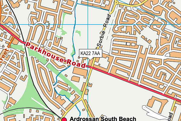 KA22 7AA map - OS VectorMap District (Ordnance Survey)