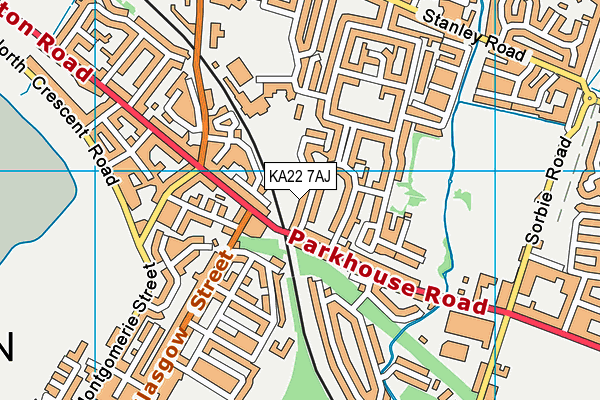 KA22 7AJ map - OS VectorMap District (Ordnance Survey)