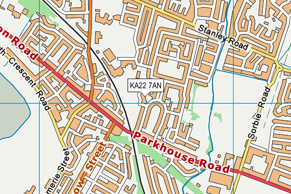 KA22 7AN map - OS VectorMap District (Ordnance Survey)
