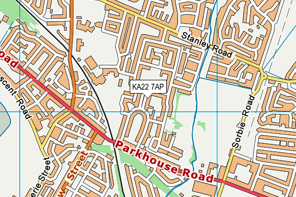 KA22 7AP map - OS VectorMap District (Ordnance Survey)