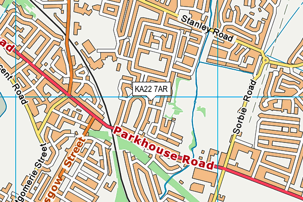 KA22 7AR map - OS VectorMap District (Ordnance Survey)